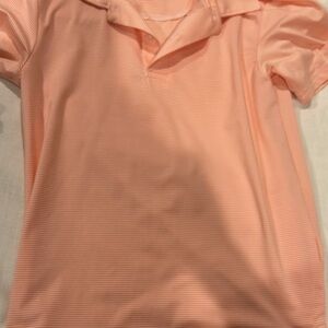 Class Club Peach Striped Polo